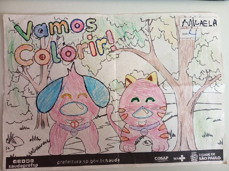 #PraCegoVer: Fotografia do desenho colorido realizado pela criança Micaela